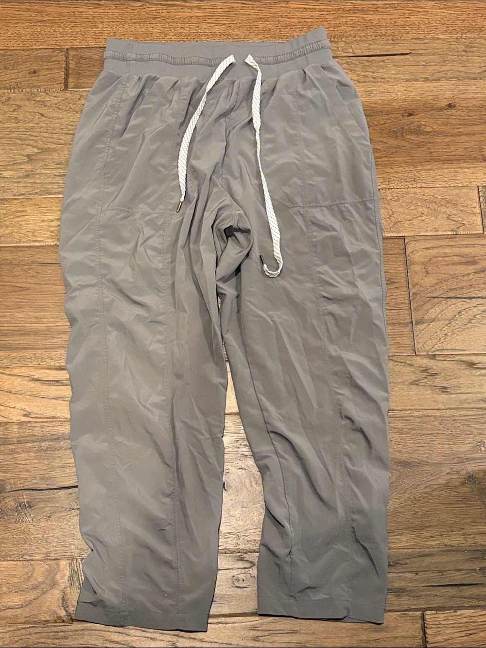 Zella Gray Elastic Waist Joggers with White Drawcord